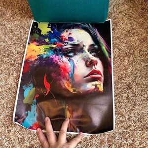 Vibrant Abstract Portrait Canvas and Canvas Posters- set of 4- New